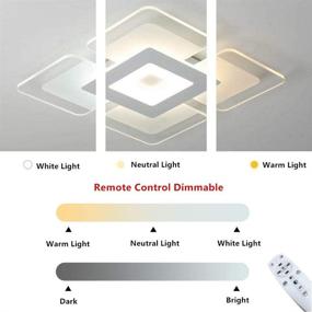 img 3 attached to 🔆 LAKIQ Диммируемая современная светодиодная люстра: Квадратный акриловый потолочный светильник с уровнем освещения для спални, гостиной и столовой, ступенчатая регулировка яркости, 8'' - Ультратонкий потолочный светильник в скандинавском стиле.