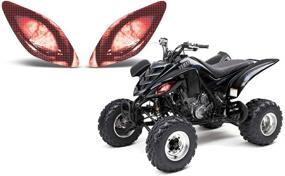 img 1 attached to AMR Racing ATV Headlight Eye Graphics Decal Cover Compatible With Yamaha Raptor 660 2001-2005 Corrupt