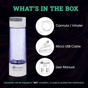 img 3 attached to 🚰 H2Wellness - Portable Molecular Hydrogen Water Bottle: 400ml Hydrogen Water Maker with Inhaler Adapter and Self-Cleaning Mode