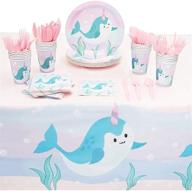 🦄 narwhal party pack – complete tableware set for 24 guests with 145 pieces logo