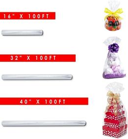 img 2 attached to 🎁 Adorox 16'' X 100' Ft Long Clear Cellophane Wrap Roll - Ideal for Gifts Baskets, Arts & Crafts, Treats Wrapping