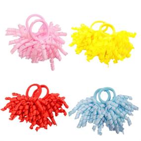 img 3 attached to 🎀 PIDOUDOU 18-Piece Set: Stylish Boutique Girls' Solid Curly Korker Bow Hair Ties