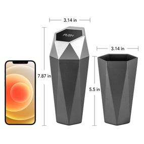 img 3 attached to 🚗 OUDEW Car Trash Can with Lid: Stylish Leakproof Diamond Design Bin for Cars, Home, Office, Kitchen, Bedroom – 2PCS (Black Silver)