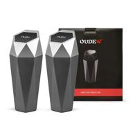 🚗 oudew car trash can with lid: stylish leakproof diamond design bin for cars, home, office, kitchen, bedroom – 2pcs (black silver) logo