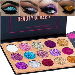 img 2 attached to 🎃 Vibrant 15 Colors Glitter Eyeshadow Palette: Long Lasting, Waterproof & Ultra Pigmented Makeup for Halloween and Holiday Glam