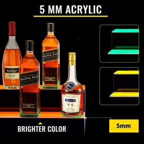 img 1 attached to 🍾 VEVOR 30-inch LED Lighted Liquor Bottle Display Shelf - 2-Step Bar Shelves for Liquor - Home/Commercial Acrylic Bottle Display with Remote & App Control