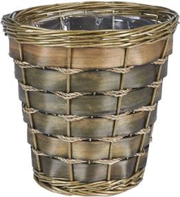 img 2 attached to 🗑 Household Essentials ML-2215 Small Decorative Wicker Waste Basket in Haven Willow and Poplar, Natural Dark Brown