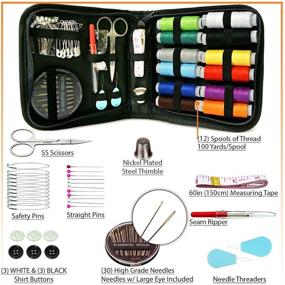 img 3 attached to 🧵 Convenient Adult Sewing Kit: Compact & Easy-to-Use Travel Sewing Kit for Quick Fixes at Home or On-the-go - Includes Colorful Thread & Needles for Beginners
