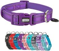 🐕 petiry reflective nylon dog collar: breathable neoprene padding, adjustable for puppy, medium, and large dogs logo