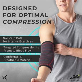 img 1 attached to 🏋️ Rymora Fitness Elbow Brace - M, Compression Support Sleeve for Tendonitis, Tennis Elbow, Golf Elbow Treatment, Weightlifting & Weak Joints - Alleviate Joint Pain During Any Activity!