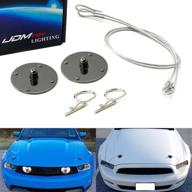 🚗 ijdmtoy 2.5-inch gun metal billet aluminum hood pin appearance kit with cable - classic design for enhanced compatibility with cars, trucks, suvs, and more logo