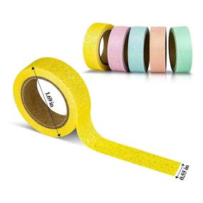 img 1 attached to 🌟 Cheerlyhood Glitter Washi Tape Set: Decorate Crafts & Journals with Kawaii Glitter Tape