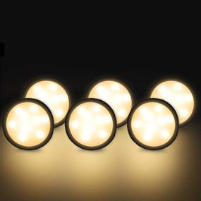 img 2 attached to 🔦 6-Pack LED Puck Lights, 1020 Lumens, 3000K Warm White, CRI90+, Touch Dimming, Black Trim - Perfect for Kitchen, Closet Lights, Safe Lighting - Includes All Accessories