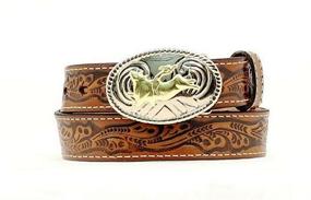 img 1 attached to 🏻 Nocona Boys Rider Buckle - Brown Boys' Accessories