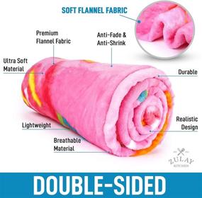 img 3 attached to 🍩 Premium Soft Flannel Round Pink Glazed Donut Blanket - Zulay (60 Inch) Giant Donut Blanket for Indoors, Outdoors, Travel, Home and More - Novelty Blanket for Adults and Kids