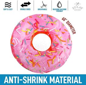 img 2 attached to 🍩 Premium Soft Flannel Round Pink Glazed Donut Blanket - Zulay (60 Inch) Giant Donut Blanket for Indoors, Outdoors, Travel, Home and More - Novelty Blanket for Adults and Kids
