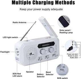 img 3 attached to 📻 Важное аварийное погодное радио: GREATONE Солнечное шаттл-радио с LED-фонариком, чтением, AM/FM/NOAA, внешним аккумулятором и сигнализацией SOS — идеально для дома и использования на открытом воздухе, батарея на 5000mAh.