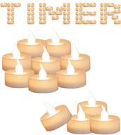 cozeyat set of 12 led tea lights with timer function – mini flameless candles 🕯️ in warm white flickering, battery operated tealights ideal for christmas, wedding, halloween party, and home decoration logo
