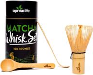 🍵 aprikalife matcha bamboo whisk set - authentic handcrafted starter kit with 100 prong whisk, chashaku, spoon - premium gift box logo