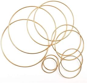 img 4 attached to 🌼 Versatile BigOtters Metal Floral Hoop Set - High-Quality Dream Catcher Rings for Wedding Wreath Decor and Macrame Craft Supplies - 10pcs, 5 Sizes (2inch, 3inch, 4inch, 5inch, 6inch)