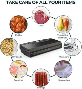 img 1 attached to 🔒 KOIOS Vacuum Sealer Machine: 85Kpa Automatic Food Sealer with Starter Kit - Dry & Moist Modes, Compact Design (Black)