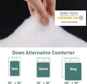 img 2 attached to 🛏️ Eterish King Bed Comforters, Quilted Down Alternative All Season Comforter King Size, Lightweight White Duvet Insert with Corner Tabs, Microfiber Fill, Box Stitched