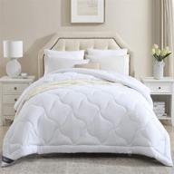 🛏️ eterish king bed comforters, quilted down alternative all season comforter king size, lightweight white duvet insert with corner tabs, microfiber fill, box stitched logo