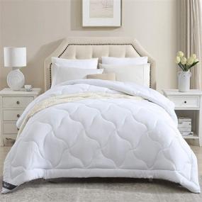 img 4 attached to 🛏️ Eterish King Bed Comforters, Quilted Down Alternative All Season Comforter King Size, Lightweight White Duvet Insert with Corner Tabs, Microfiber Fill, Box Stitched