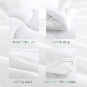 img 1 attached to 🛏️ Eterish King Bed Comforters, Quilted Down Alternative All Season Comforter King Size, Lightweight White Duvet Insert with Corner Tabs, Microfiber Fill, Box Stitched