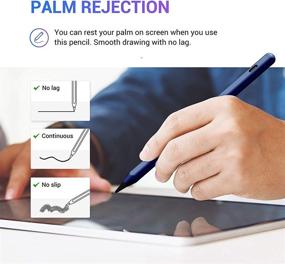 img 1 attached to Palm Rejection Tilt Sensitive Stylus Pencil for Apple iPad (2018-2021) 6/7/8/9th Gen/iPad Pro 11 ✍️ (1st/2nd Gen)/iPad Pro 12.9 (3rd/4th Gen)/Air 3&4/Mini 5&6 - Precise Writing Drawing Active Digital Stylus Pen