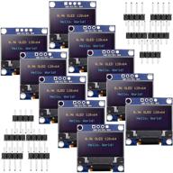 🔵 frienda 10 pieces i2c oled display module iic i2c serial board with auto-luminous oled screen driver compatible with raspberry pi (blue and yellow) logo