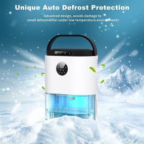 img 1 attached to 🌬️ Portable Dehumidifier - 2000ml (68oz) with Colorful LED Light, Auto Defrost, Timer, LED Display, Auto Shut-Off - Compact & Quiet Electric Dehumidifier for Home, Bedroom, Bathroom, Closet, RV - Covers 500 Sq ft