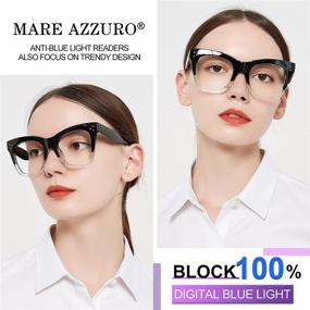 img 3 attached to 👓 Trendy Oversized Reading Glasses for Women: MARE AZZURO Large Readers in 0-6.0 Prescription Strengths