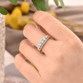 img 3 attached to 💍 SHELOVES Sterling Silver CZ Eternity Bands for Women | Simulated Diamond Wedding Rings