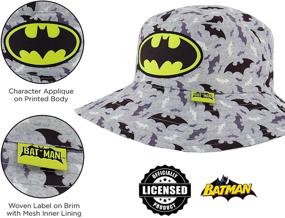 img 1 attached to Protective and Stylish: DC Comics Kids Bucket Hat for Boys - Batman Toddler Baseball Cap and Baby Sunhat, UPF 50+ UV Sun Protection Boonie - Ages 2-4