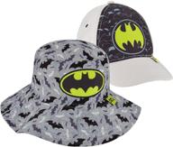 protective and stylish: dc comics kids bucket hat for boys - batman toddler baseball cap and baby sunhat, upf 50+ uv sun protection boonie - ages 2-4 logo