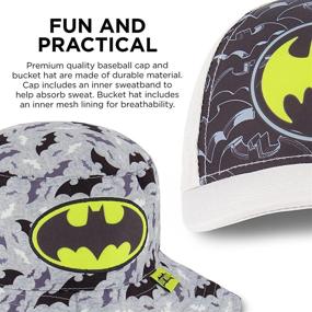 img 2 attached to Protective and Stylish: DC Comics Kids Bucket Hat for Boys - Batman Toddler Baseball Cap and Baby Sunhat, UPF 50+ UV Sun Protection Boonie - Ages 2-4