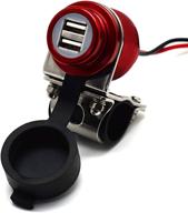 🔌 cliff top 4.6 amp 23w dual-port motorcycle usb charger: fast charging, waterproof for atv/utv handlebars (maroon) logo