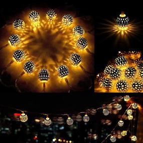 img 2 attached to 🎄 Joiedomi 2 Packs 13.5ft 40 LED Moroccan Globe String Fairy Lights (Warm White) - Battery Operated Hanging Lights for Christmas Home Party, Xmas Lanterns Decoration, Diwali Lights Décor