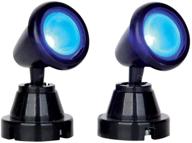 🔵 lemax village collection round spot light blue set of 2 battery operated #54945 - illuminate your miniature village with stunning blue lights логотип