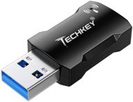 🔌 techkey usb wifi adapter 1200mbps for pc - mini wireless network adapter usb 3.0 802.11ac with dual band 2.42ghz/300mbps and 5.8ghz/866mbps - compatible with desktops, laptops - windows xp/7/8/8.1/10, mac os logo