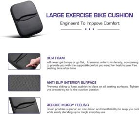 img 3 attached to ANZOME Gel Exercise Bike Seat Cushion Cover for Recumbent Bike and Rowing Machine - Wide Foam Padded Seat Cover for Comfortable Workout - Men and Women