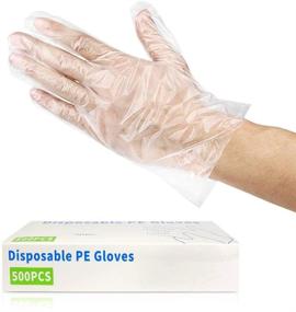 img 4 attached to Latex-Free Disposable Plastic Gloves (500 Count) - Ideal for Cleaning, Cooking, Hair Coloring, Dishwashing, Food Handling - Non-Sterile, Powder-Free