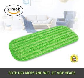 img 1 attached to 🧹 2 Pack Reusable Microfiber Mop Pads - Machine Washable Refill Pads for Swiffer and Wet Jet - Wetjet Compatible Mop Head