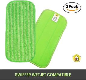 img 3 attached to 🧹 2 Pack Reusable Microfiber Mop Pads - Machine Washable Refill Pads for Swiffer and Wet Jet - Wetjet Compatible Mop Head