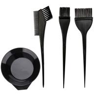 4pcs hair dye color brush and bowl set: 🎨 professional kit for hair tint dying, coloring, and applicator tools logo