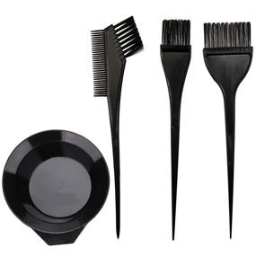 img 4 attached to 4Pcs Hair Dye Color Brush and Bowl Set: 🎨 Professional Kit for Hair Tint Dying, Coloring, and Applicator Tools