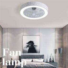 img 3 attached to 💡 22in White WenineStar Ceiling Fan with Dimmable Lights, Remote Control, and Enclosed Caged LED Fixture - Ideal for Low Profile Ceiling Rooms, Semi Flush Mount Design