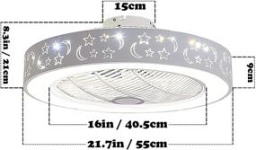 img 2 attached to 💡 22in White WenineStar Ceiling Fan with Dimmable Lights, Remote Control, and Enclosed Caged LED Fixture - Ideal for Low Profile Ceiling Rooms, Semi Flush Mount Design
