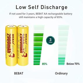 img 3 attached to 🔋 Комбинированный набор аккумуляторов высокой емкости NiMH AA - 2900 мАч 1,2 В 4 элемента - размер двойной А - для использования на открытом воздухе и дома